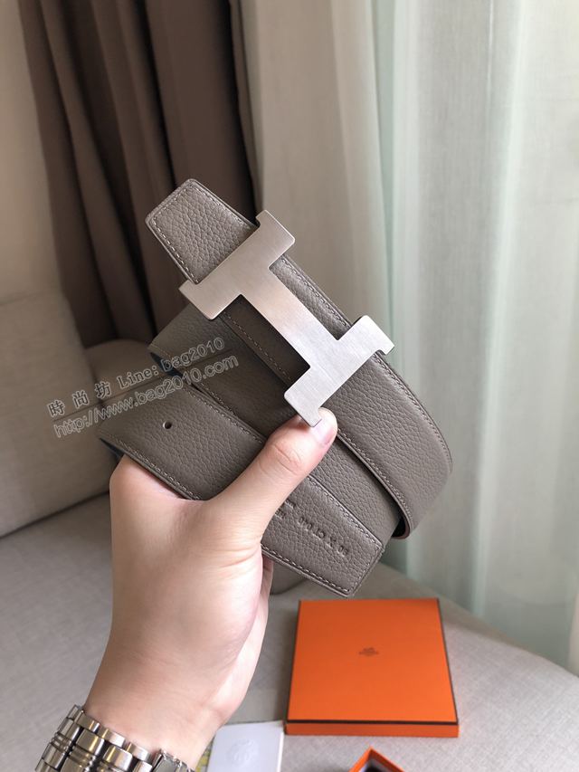Hermes皮帶 官網同步 38MM 荔枝紋牛皮 愛馬仕男士腰帶  xfp2087